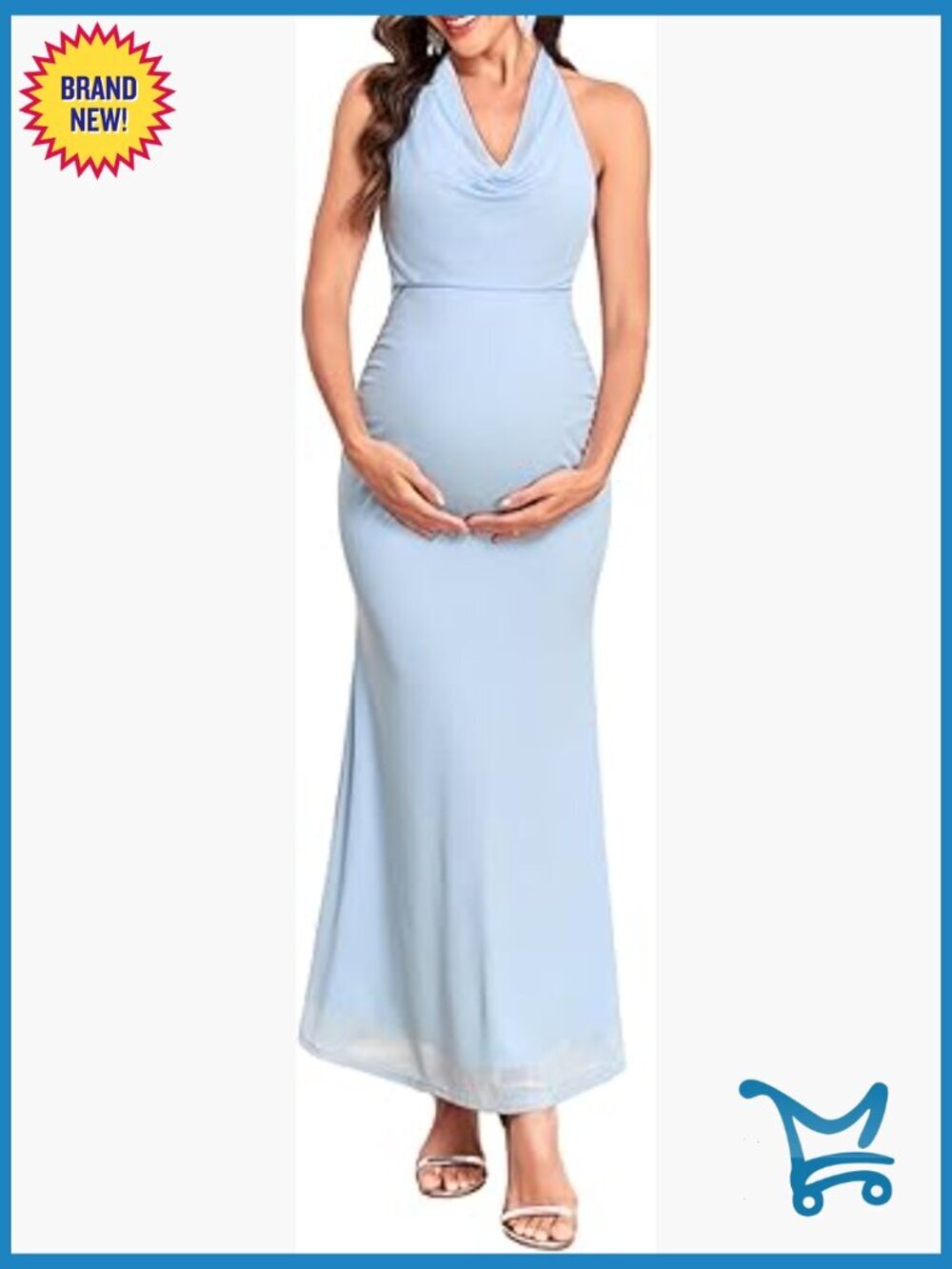 Maternity Bodycon Mermaid Dress Halter Neck Sleeveless Backless